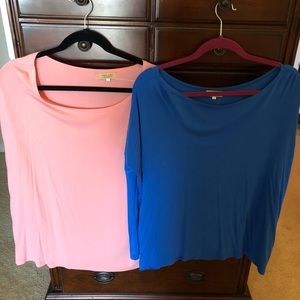Blue and pink long sleeve piko